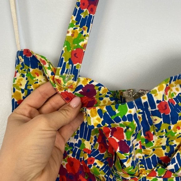 Girls From Savoy Floral Halter Dress Sz 8 Garden Party Retro Style Summer Cockta - Picture 8 of 14